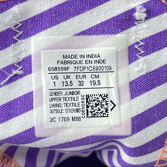 Converse All Star Double Tongue Junior Unisex Shoes Off white/Light Gray size 1 - Picture 7 of 10